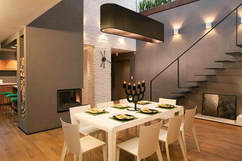 อพาร์ทเม้นแบบ  สีฟ้าสดใส penthouse ในเซี่ยงไฮ้