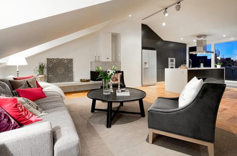 อพาร์ทเม้นแบบ  สีฟ้าสดใส penthouse ในเซี่ยงไฮ้