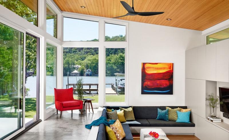 บ้านชั้นเดียวสวย ริมทะเลสาบ กับสถาปัตยกรรรมดั้งเดิมในแบบ dogtrot style