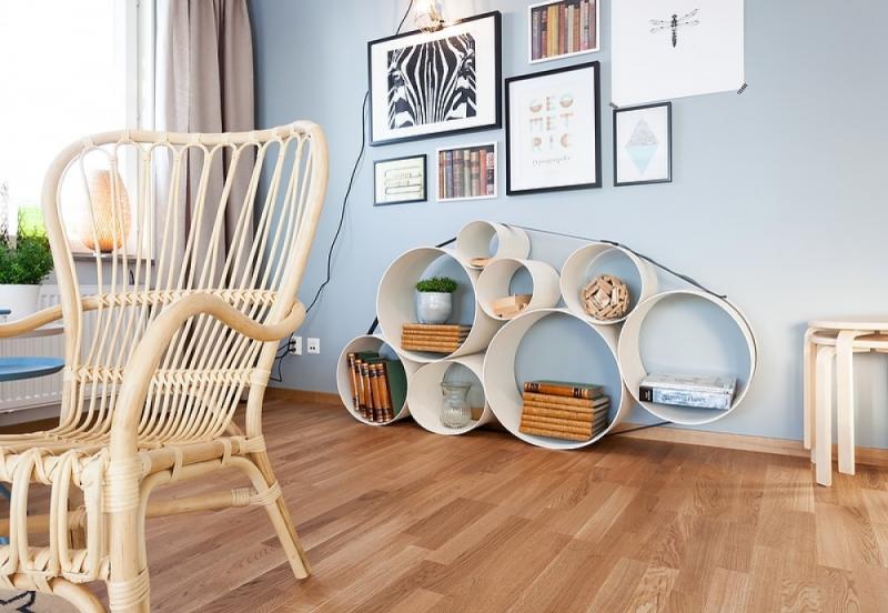 อพาร์ทเม้นท์สีฟ้าพาสเทล สแกนดิเนเวียนสไตล์