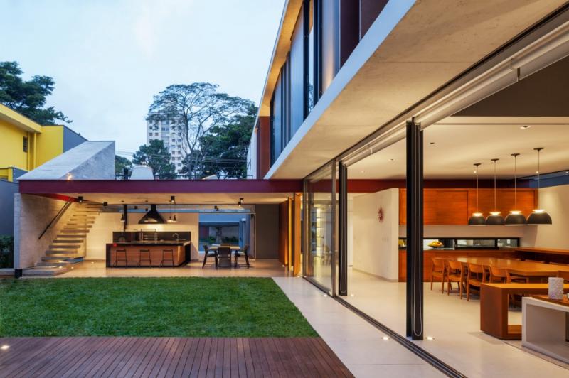 บ้านทรงกล่องตั้งฉาก โมเดิร์นร่วมสมัยทรงกล่อง ติดสวน