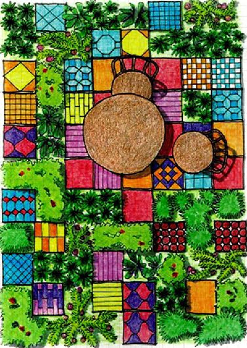 ออกแบบสนามหญ้า ด้วยลวดลายกราฟฟิก