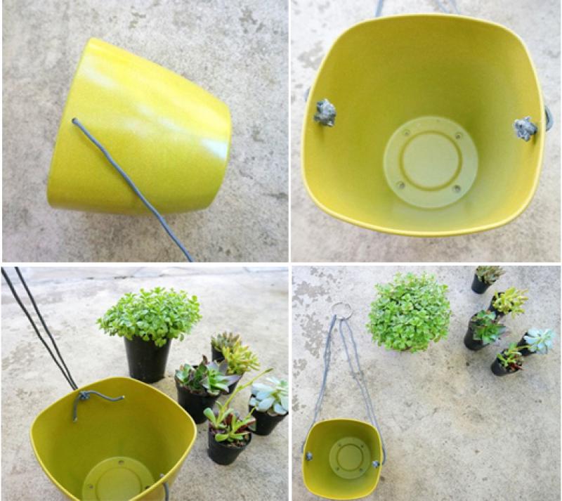 ไอเดียการประดับสวน ด้วย d.i.y. กระถางแขวน