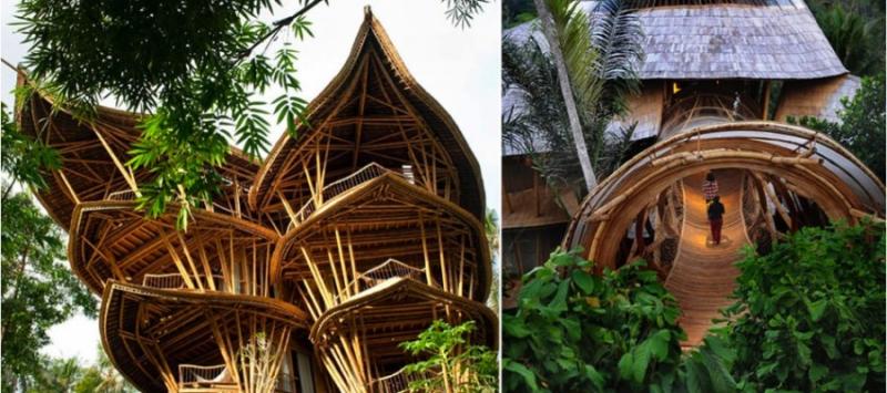 บ้านไม้ไผ่ แบบธรรมชาติสวย ๆ ในบาหลี