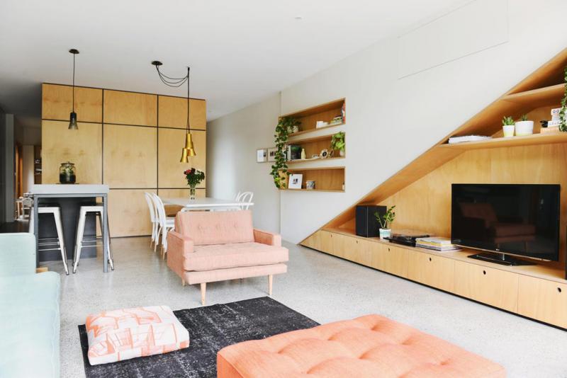 บังกะโลโมเดิร์นหลังคาแบน ออกแบบหน้าแคบ