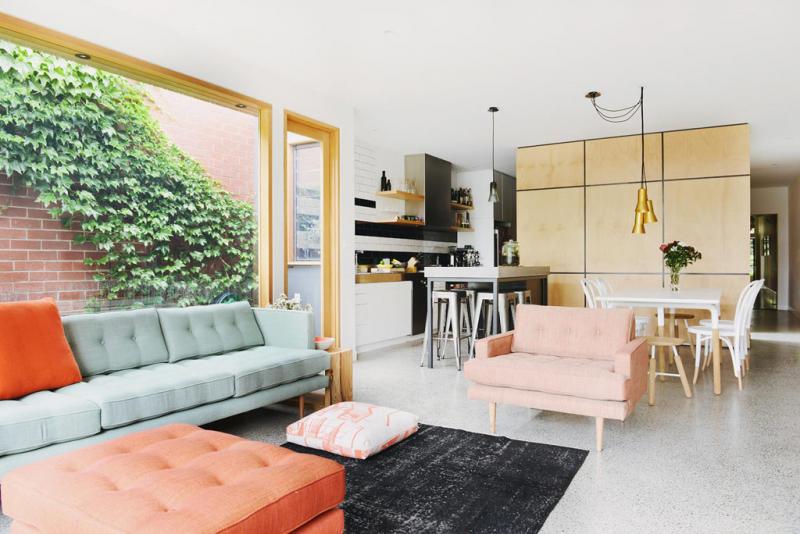 บังกะโลโมเดิร์นหลังคาแบน ออกแบบหน้าแคบ